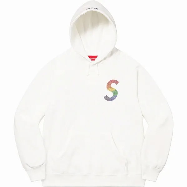 Худи Supreme x Swarovski S Logo, белый