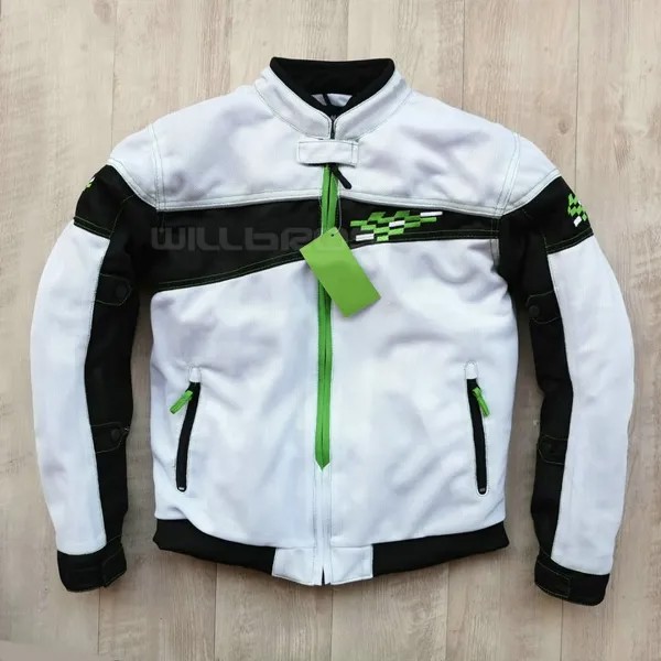 Куртка мужская сетчатая с защитой для мотокросса, защитный пиджак для езды на скутере, уличный мото, белый цвет, на лето