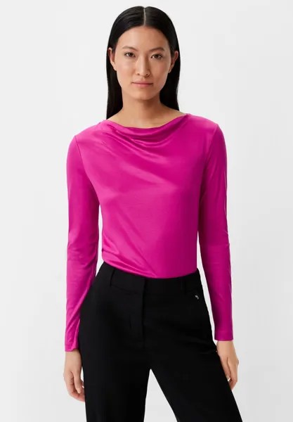 Рубашка с длинным рукавом MIT WASSERFALL-AUSSCHNITT comma, цвет pink