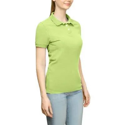 Рубашка поло с коротким рукавом из однотонного джерси Page - Tuttle женская зеленая повседневная P39919-GG