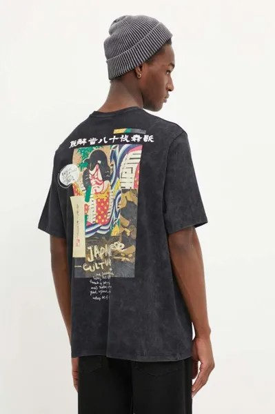 Хлопковая футболка MAX Desigual, черный