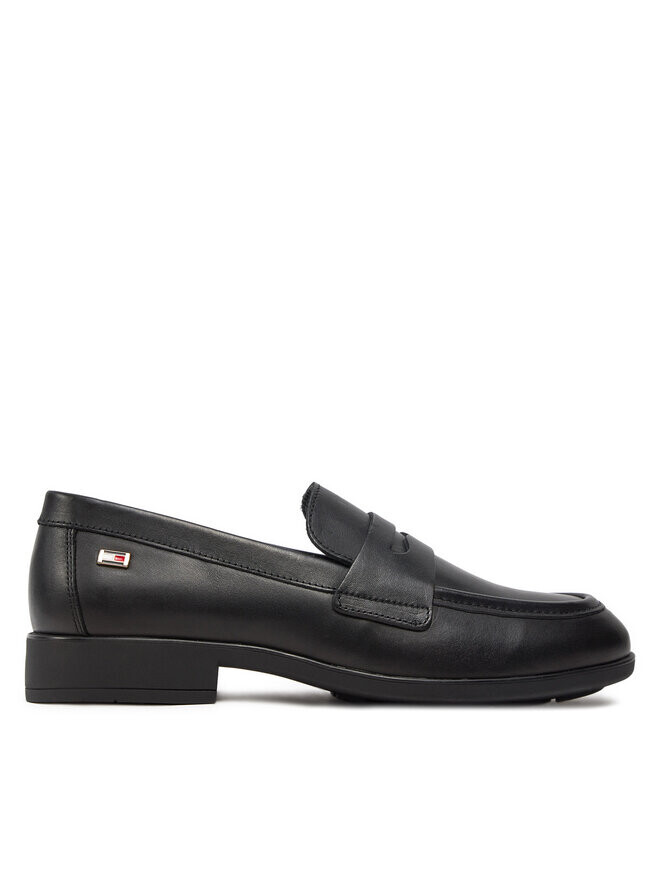 Тапочки TommyHilfigerFlagLeatherClassicLoaferFW0FW08030,черный