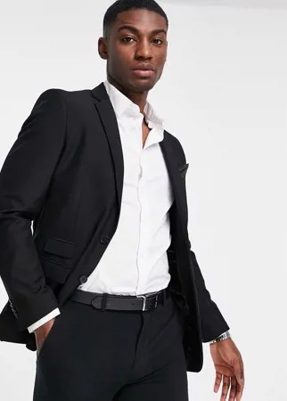 Однотонный приталенный пиджак French Connection-Черный цвет