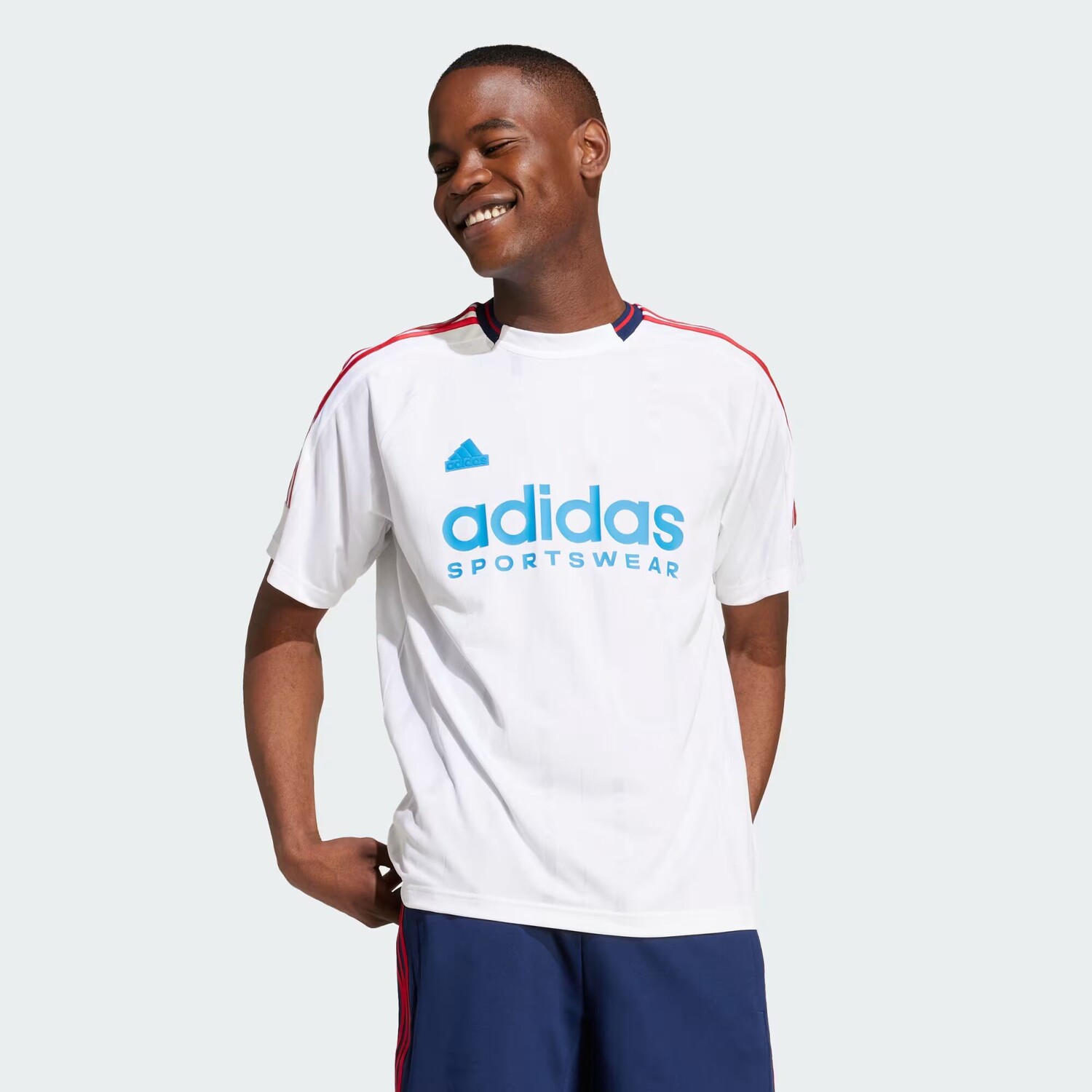 Комплект футболок House of Tiro Nations Adidas, цвет White/Team Navy Blue 2/True Blue/Better Scarlet