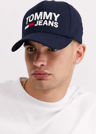 Бейсболка с набивкой флок Tommy Jeans-Черный