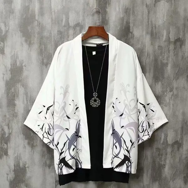 3D-печатная кимоно куртка Свободный кардиган для мужчин Японский стиль Юката Печать Восточное пальто Ретро Повседневный топ