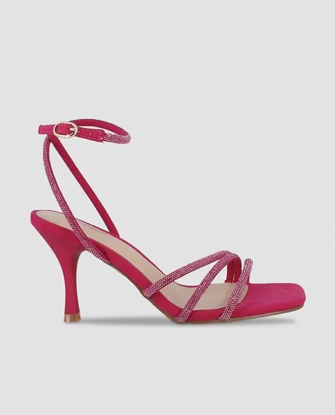 Женские босоножки на каблуке со стразами цвета фуксии Blogger, фуксия