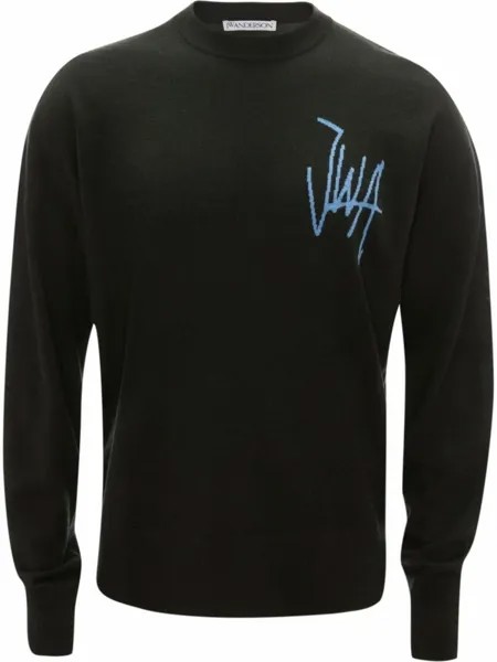 JW Anderson джемпер с логотипом, зеленый