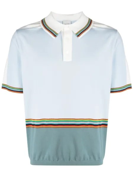 Paul Smith рубашка поло Signature Stripe с короткими рукавами, синий