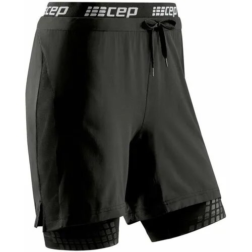 Шорты спортивные Cep Compression Shorts 2 in 1, размер M, черный