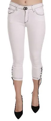 Джинсы PLEIN SUD JENIUS Белые джинсовые капри скинни со средней талией s. W25 $350