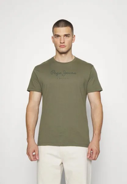 Футболка с принтом Eggo Pepe Jeans, цвет military green