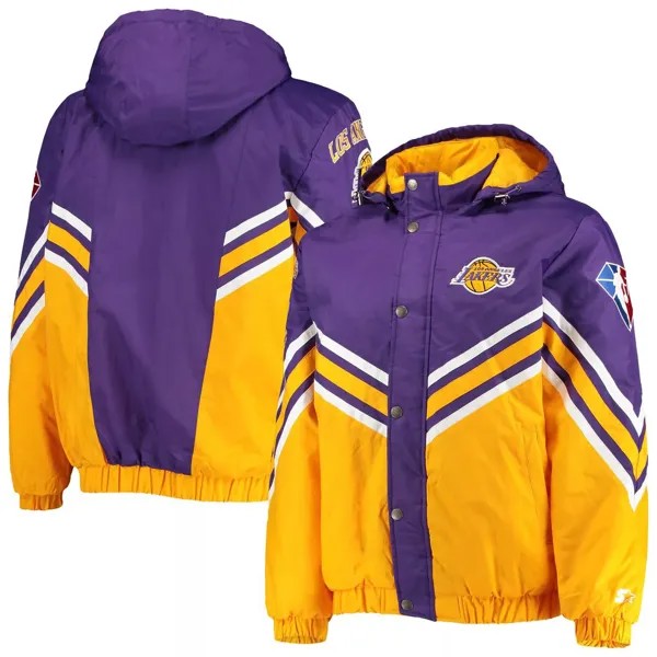 Мужская фиолетовая/золотая куртка Los Angeles Lakers The Maximum Hoodie с молнией во всю длину Starter