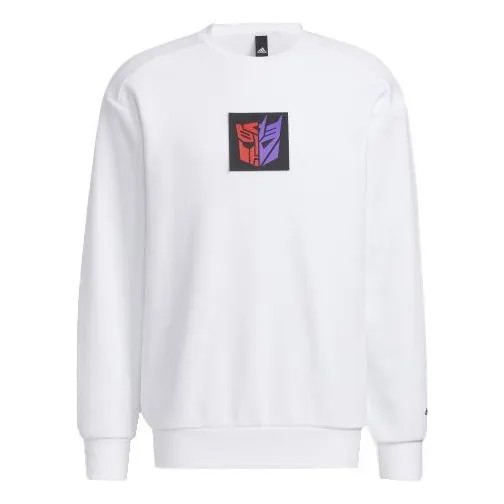 Толстовка Adidas x Transformers Crossover Limited Pattern Printing Round Neck Pullover Long Sleeves White, Белый