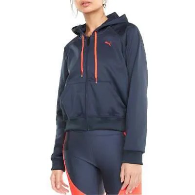 Puma Pwr Fleece Full Zip Jacket Женская синяя повседневная спортивная верхняя одежда 521031-66