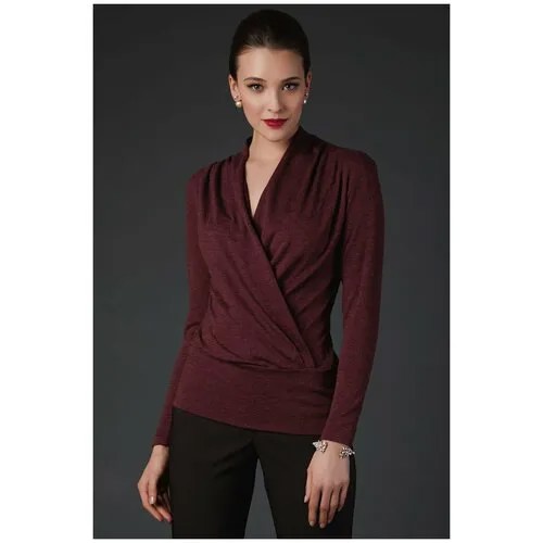 Блуза Арт-Деко, размер 46, бордовый