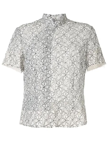 Comme Des Garçons Comme Des Garçons прозрачная рубашка из цветочного кружева