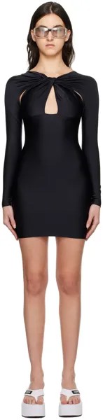 Черное витое мини-платье Coperni