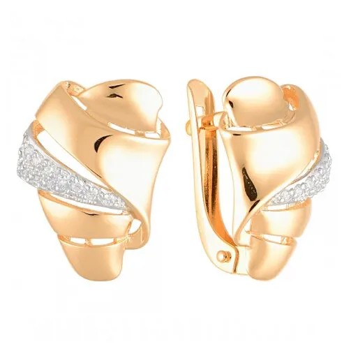 Серьги АЛЕКСАНДРА, золото, 585 проба, фианит