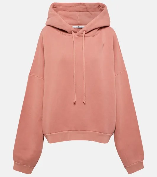 Укороченное худи из хлопкового флиса Fester ACNE STUDIOS, розовый