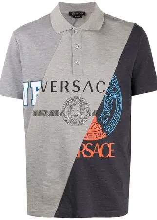 Versace рубашка-поло со вставками