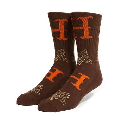 Носки для экипажа HUF Worldwide x Thrasher Duality (шоколад) Носки с графическим принтом