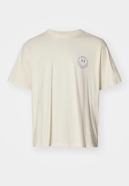 Футболки с принтом JORREALMEAL TEE UNISEX Jack & Jones, цвет Buttercream