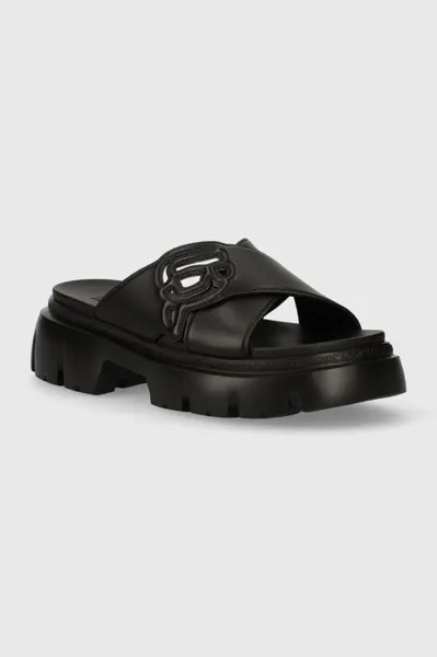 Кожаные шлепанцы SUN TREKKA NFT Karl Lagerfeld, черный