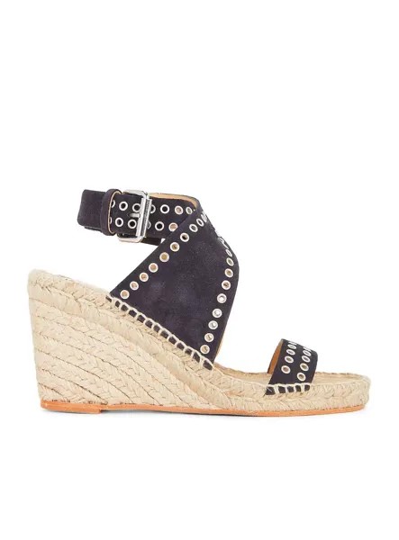 Замшевые эспадрильи Iriane на танкетке цвета Faded Black Isabel Marant