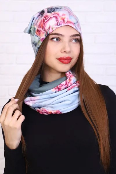 Комплект женский шапка и шарф-снуд iv84476 56-58