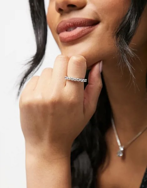 Кольцо с кристаллами Swarovski на тонкой основе Krystal London-Очистить