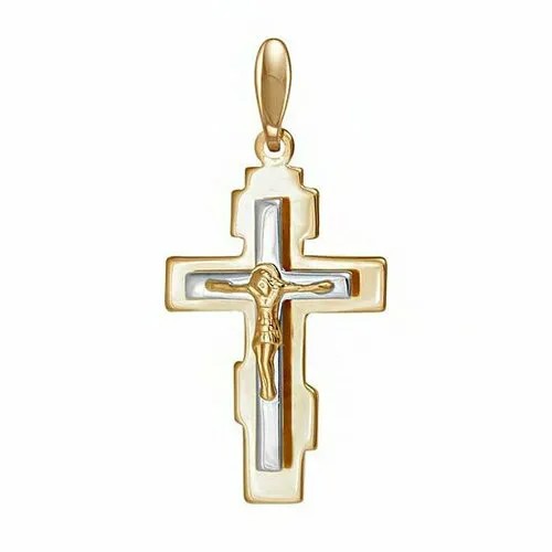 Крестик The Jeweller, красное золото, 585 проба, золотистый