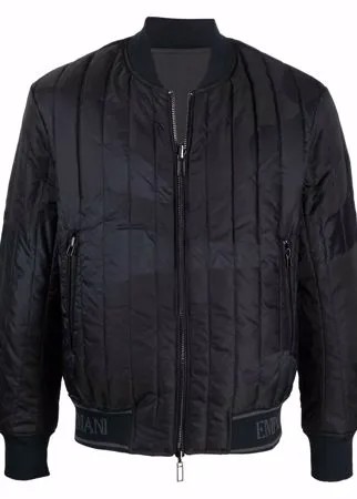 Emporio Armani стеганый бомбер на молнии