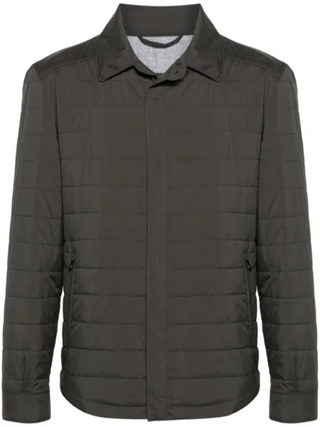 Corneliani стеганая куртка на кнопках, серый