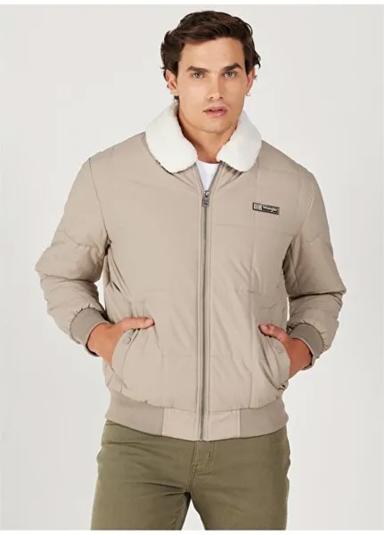 Бежевая мужская куртка Regular Fit W232228614 Куртка-бомбер Wrangler, бежевый