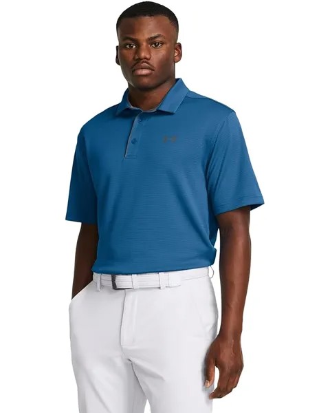 Поло Under Armour Golf Tech, цвет Photon Blue/Pitch Gray