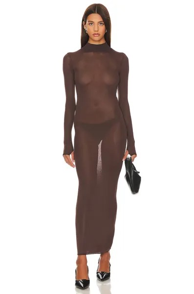Платье макси L'Academie x Marianna Reyes Maxi Knit Dress, цвет Dark Chocolate