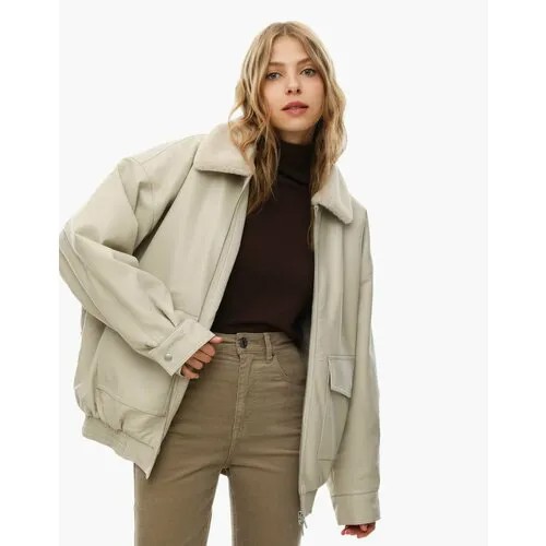 Кожаная куртка Gloria Jeans, размер XL (52-54), бежевый