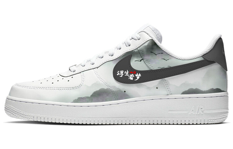 Кроссовки Nike Air Force 1 Skateboarding Shoes Women's Low-top Grey/white, серый/белый