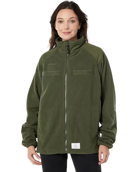 Куртка Alpha Industries Full Zip Fleece Jacket, темно-зеленый