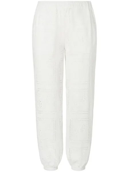 Tory Burch брюки Eyelet, белый