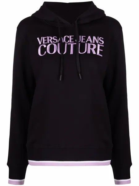 Versace Jeans Couture худи с кулиской и вышитым логотипом