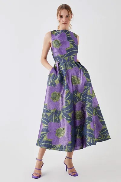 Жаккардовое платье-миди Coast, фиолетовый