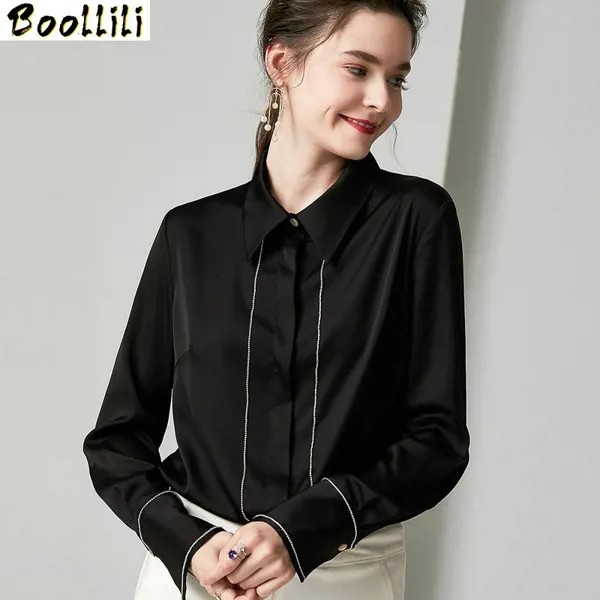 Boollili/Женские топы и блузки, рубашка из натурального шелка, весенне-осенняя одежда, Корейская женская офисная одежда, Blusas Mujer De Moda 2020