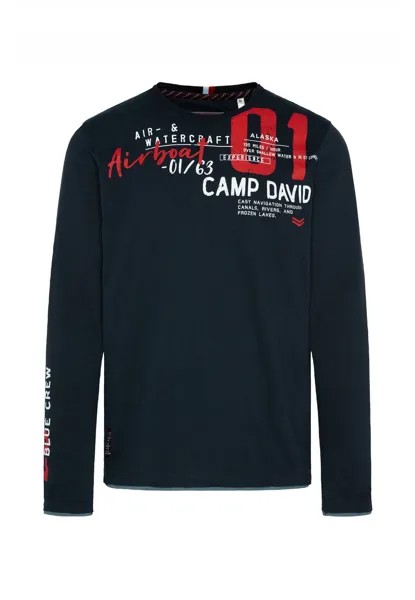 Лонгслив CAMP DAVID T Shirt 'Alaska Ice Tour', темно синий