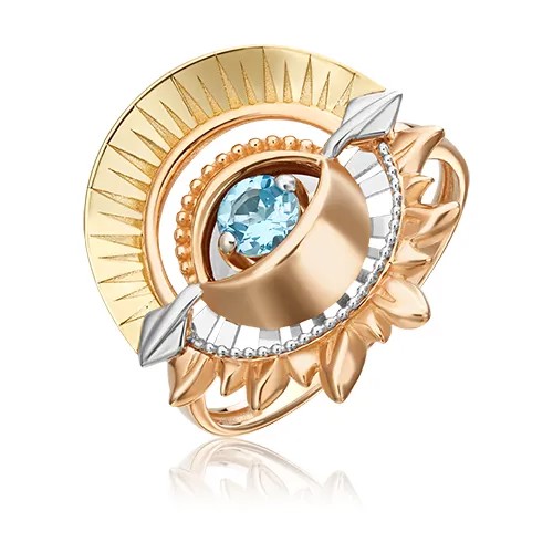 PLATINA jewelry Золотое кольцо с топазом 01-5478-00-201-1140-76, размер 18