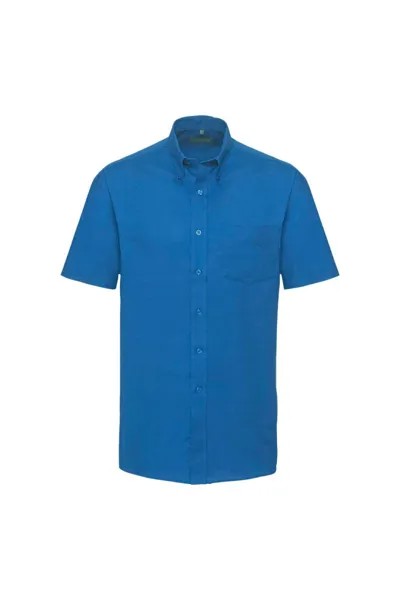 Легкая в уходе оксфордская рубашка с короткими рукавами Collection Collection Russell, синий