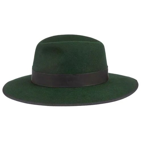Шляпа федора Christys, демисезон/зима, подкладка, размер 55, зеленый