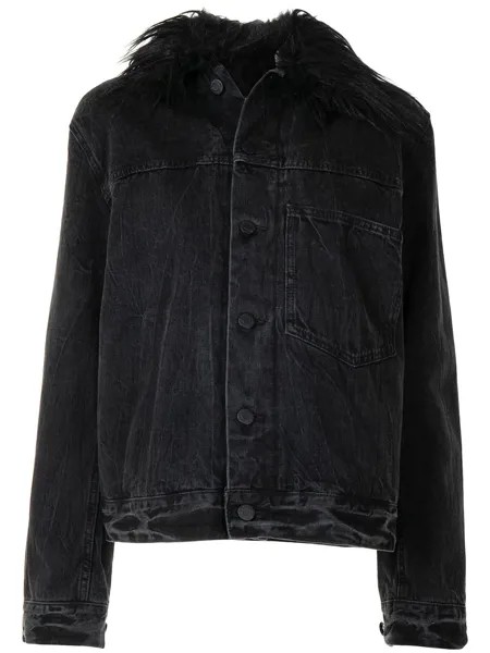 Helmut Lang Pre-Owned джинсовая куртка с искусственным мехом
