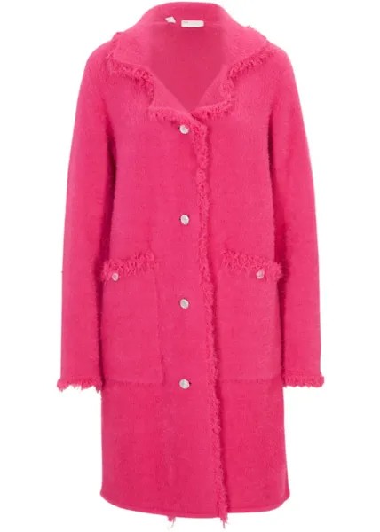 Вязаное пальто из перьевой пряжи Bpc Selection Premium, розовый